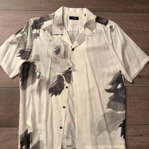 Theory Monochrome Shirt in Black and Cream